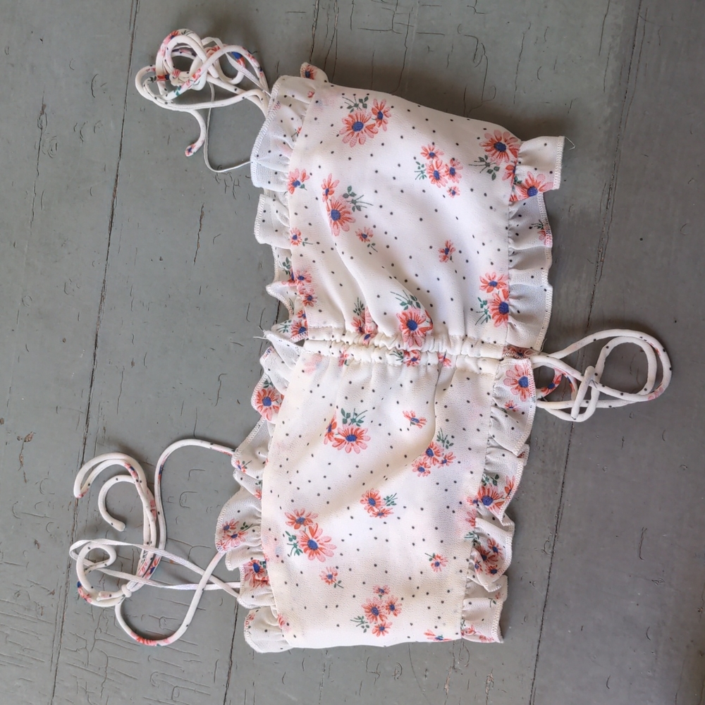 Princess Polly floral ruffles cottagecore crop top